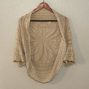 Anthropologie Cream Sweater Shrug